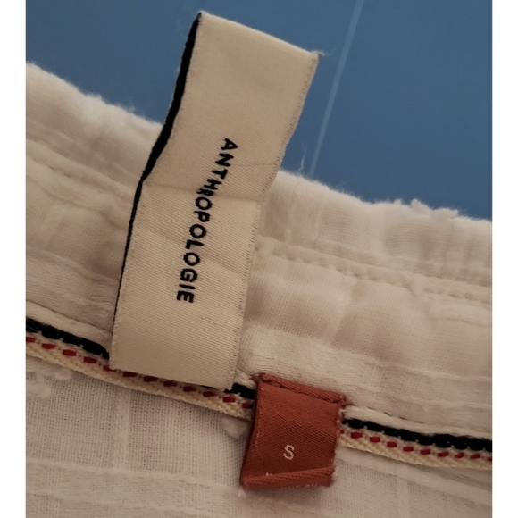 Anthropologie Top The Theresa Lace S PILCRO White Button Down Chic Hi-Low Shirt - Picture 16 of 16